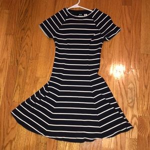 Urban Outfitters navy and white fit & flare dress